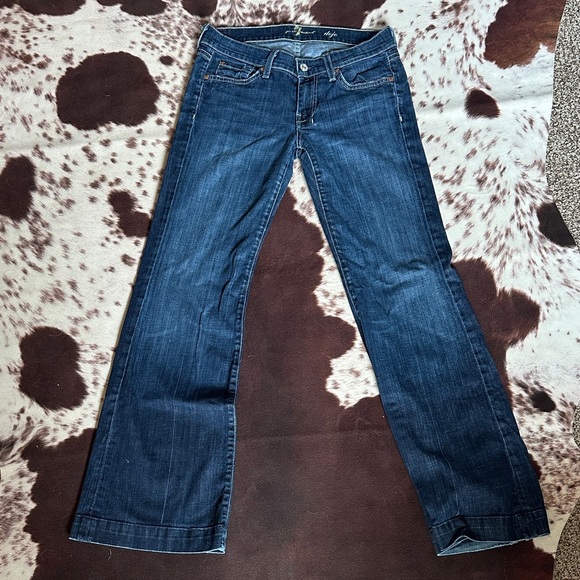 7 For All Mankind Blue Flare Jeans - Picture 1 of 4